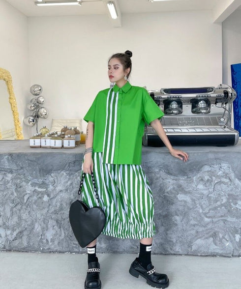 Striped Cocoon Skirt